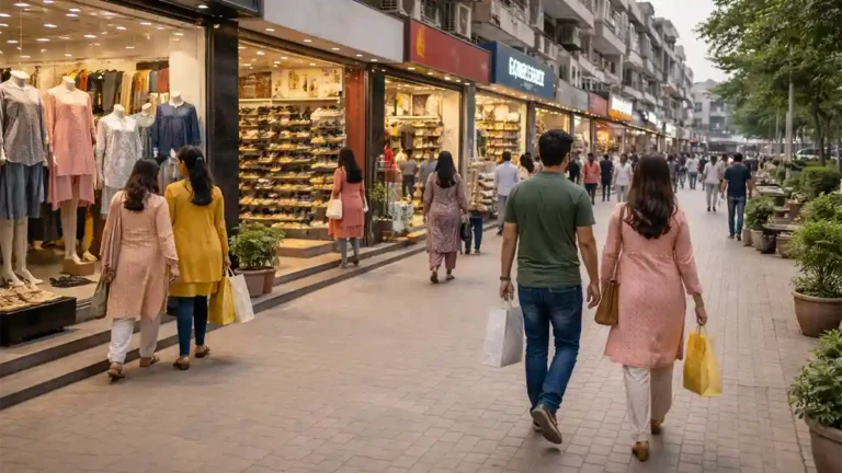 ٹاؤن شپ لاہور کی ایک صاف اور فیملی فرینڈلی شاپنگ اسٹریٹ کا حقیقت کے قریب منظر